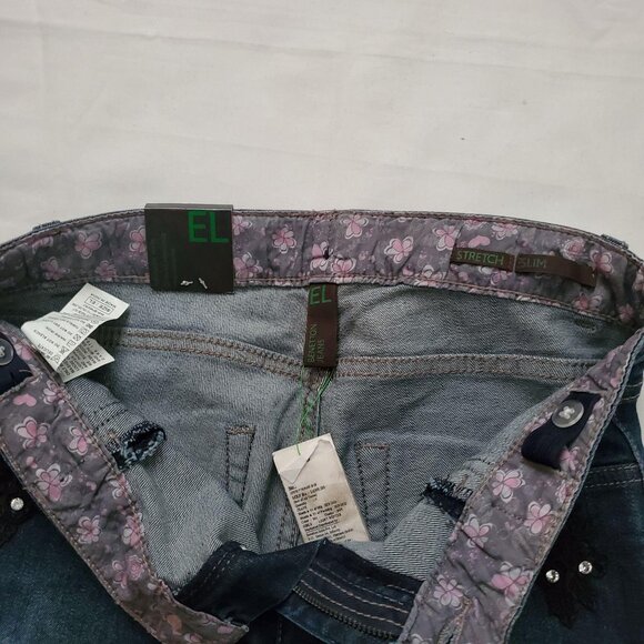 Benetton Jeans Women's Adjustable Waist Stretch Slim Denim Jeans Waist 28 NWT - Picture 6 of 16